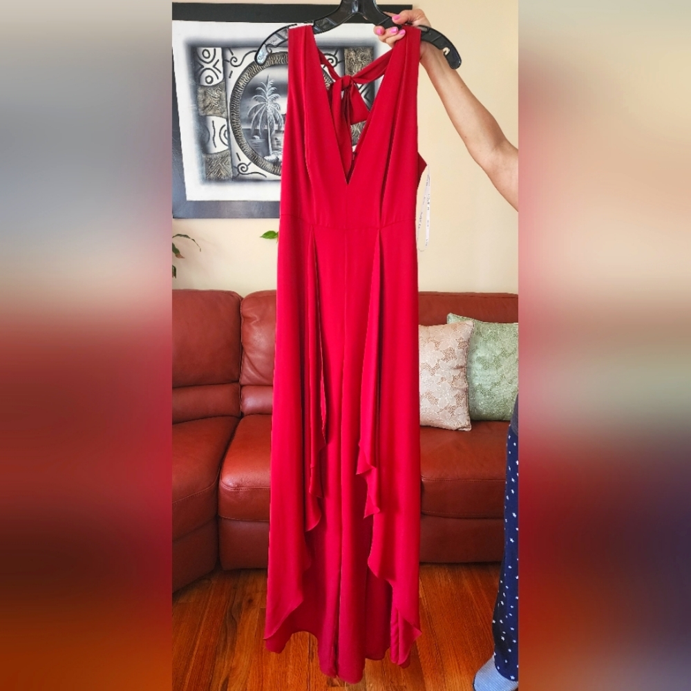 Halston - Red jumpsuit.  Size Small.